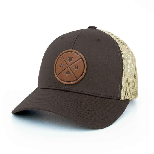 New Brunswick Compass Leather Patch Trucker Hat