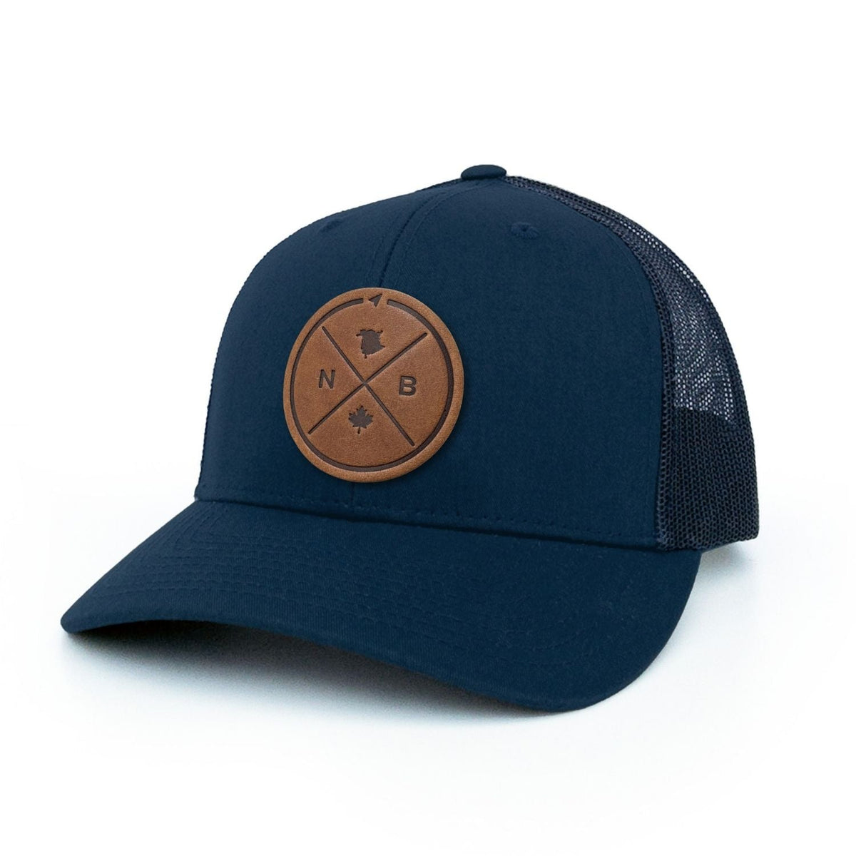 New Brunswick Compass Leather Patch Trucker Hat