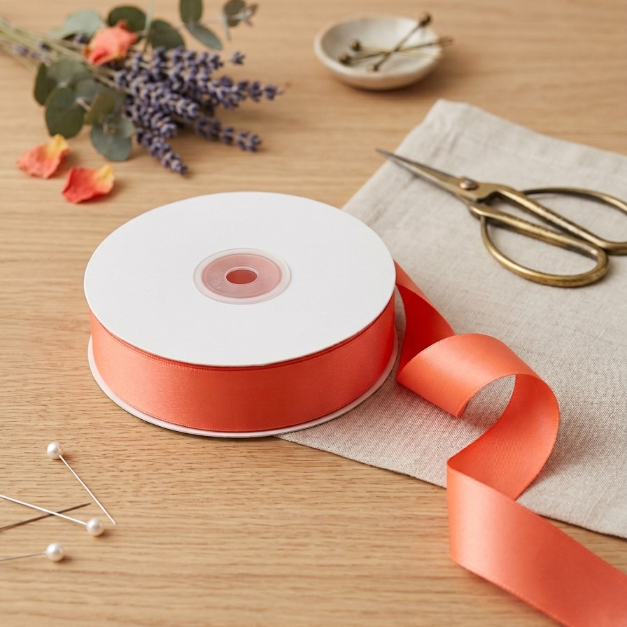 30 Meter Double Face Coral #600 Ribbon Roll