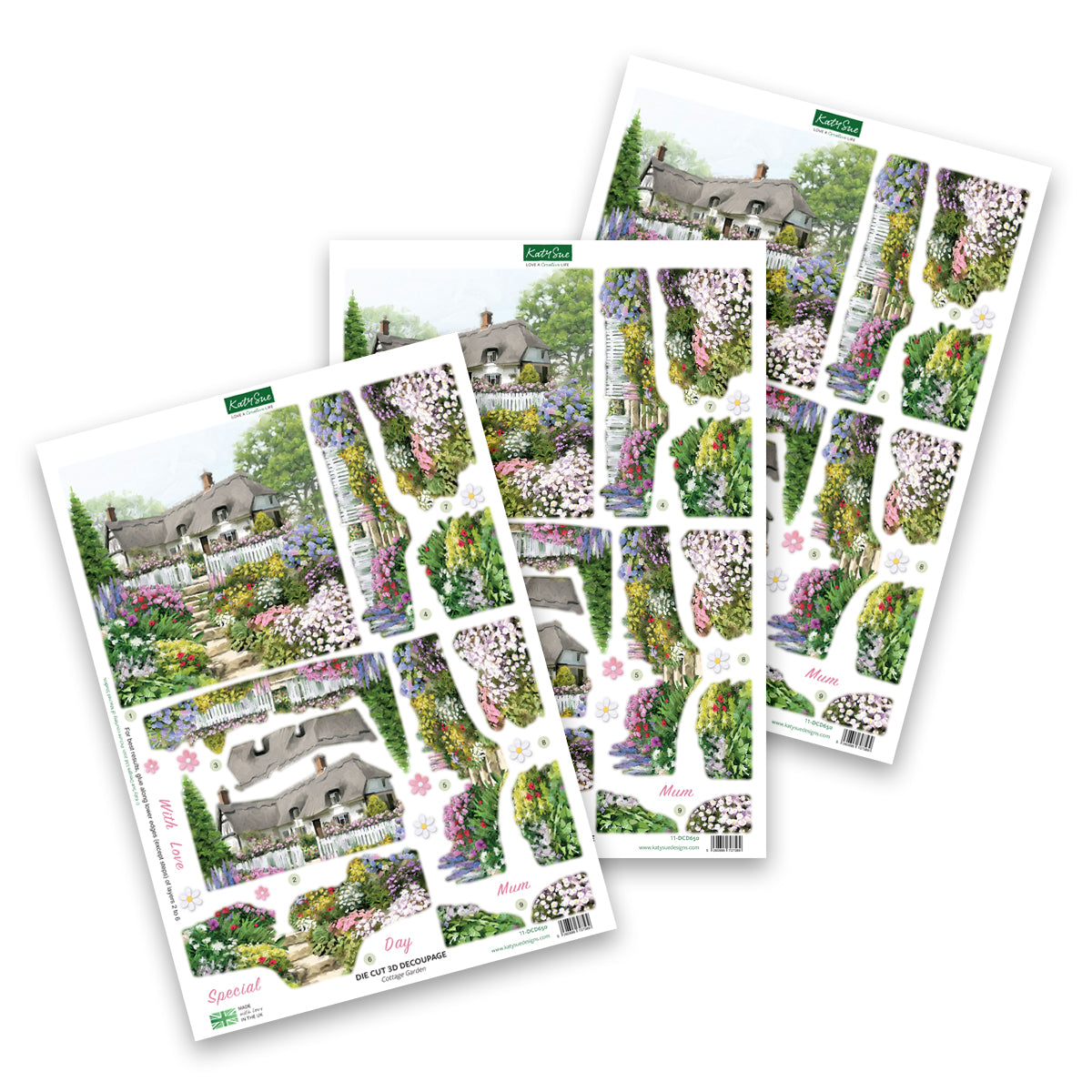 Die Cut Decoupage – Cottage Garden (Pack Of 3)