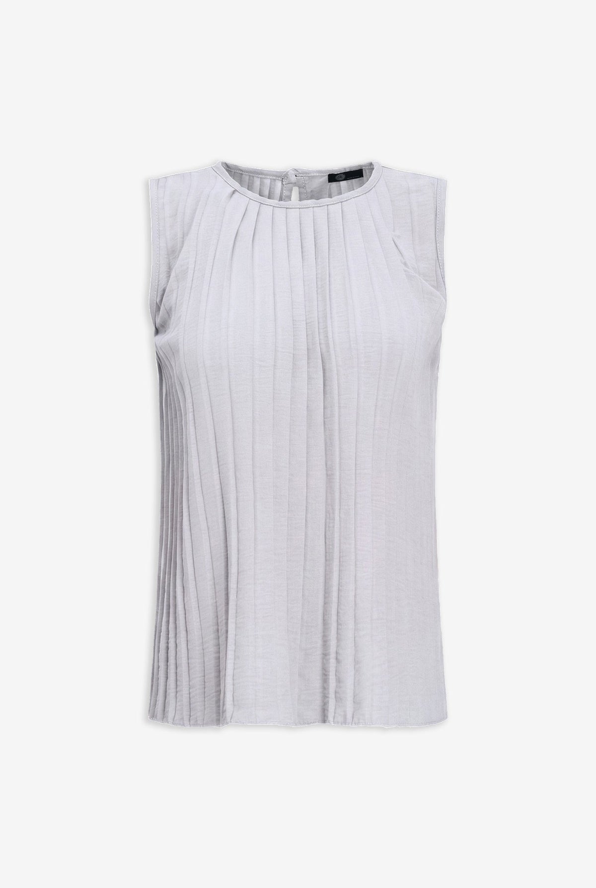 Women's Pleated Crew-Neck Sleeveless Top