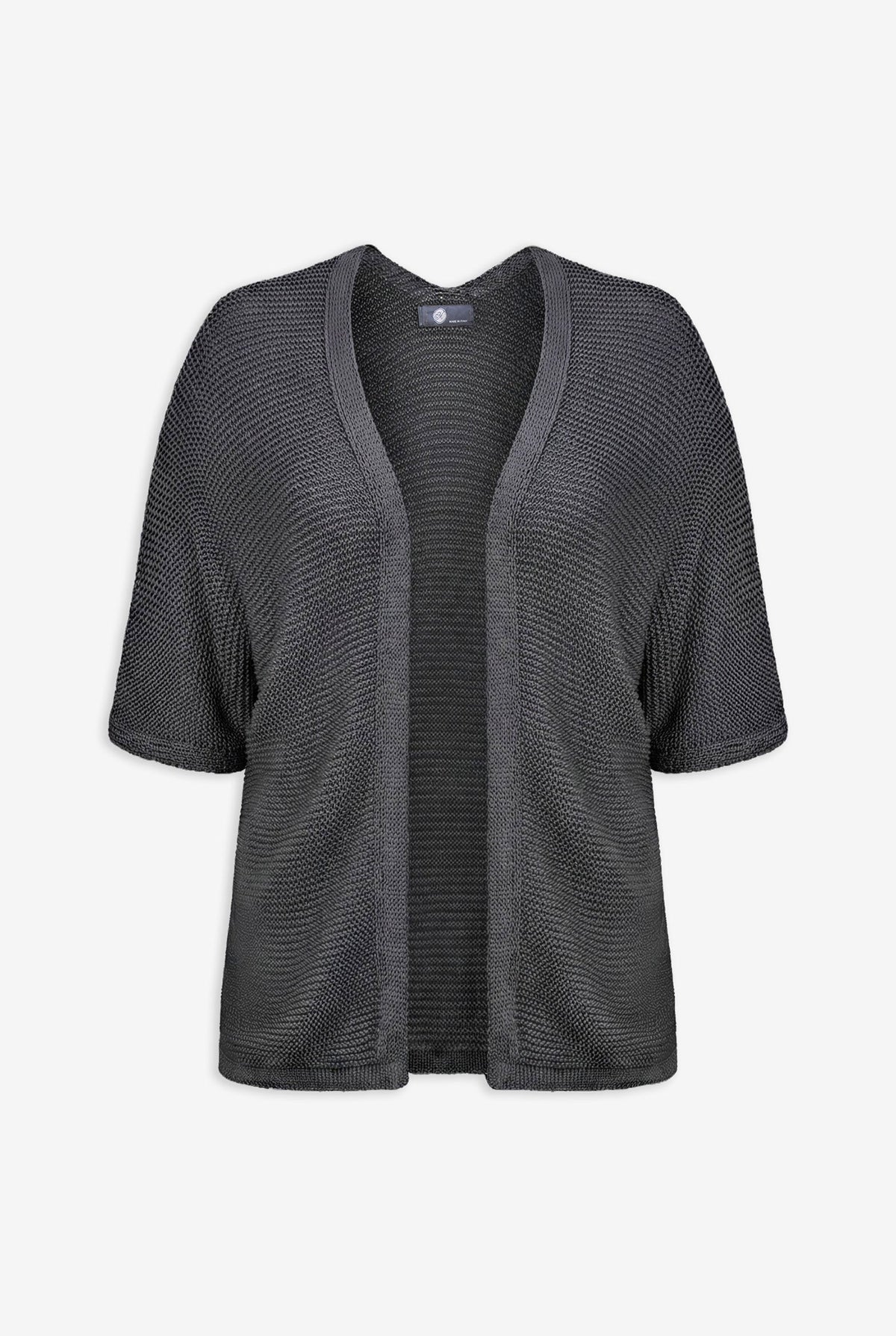 Women's Knit Open Cardigan with Elbow-Length Sleeves