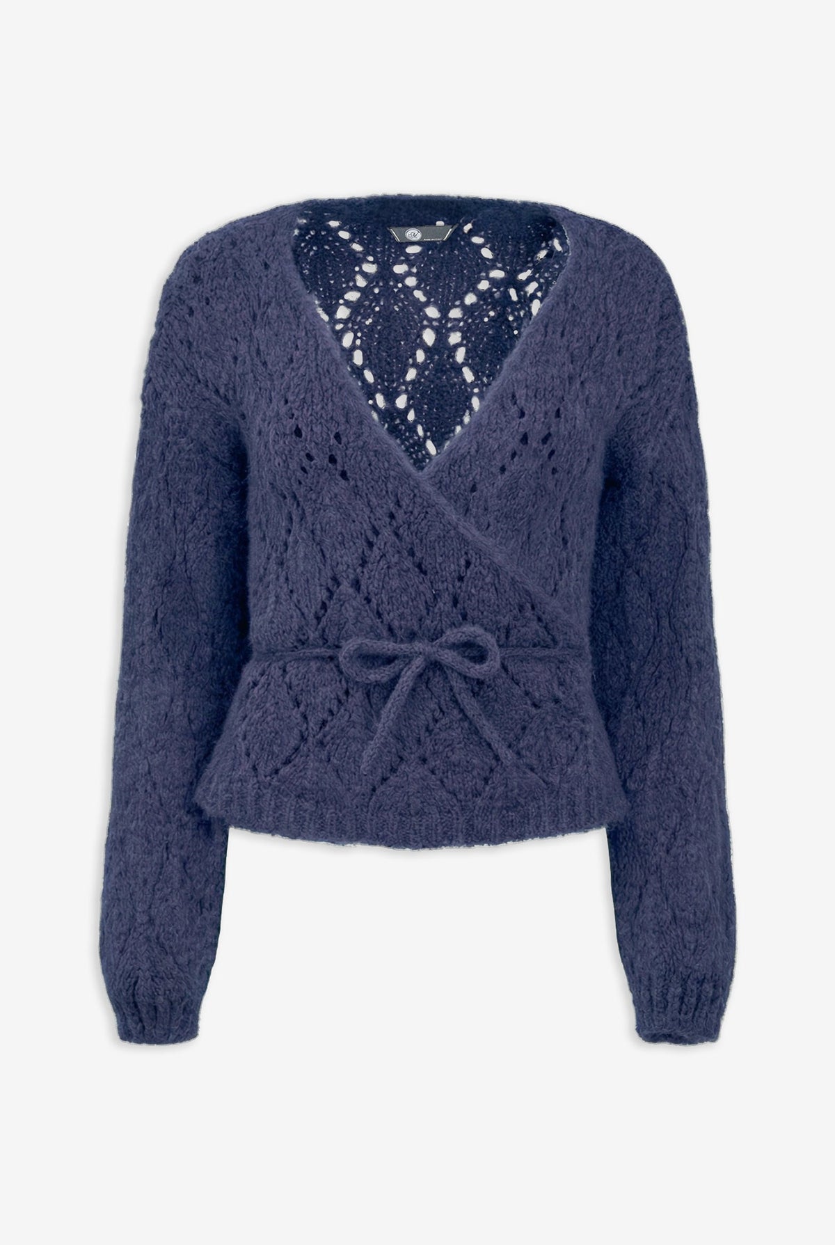 Women's Open-Crochet Wrap Cardigan