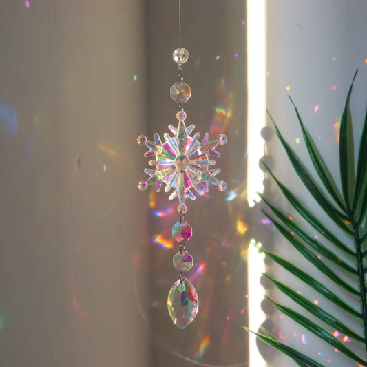 Christmas Snowflake Dreamcatcher - Crystal Acrylic Hanging Ornament