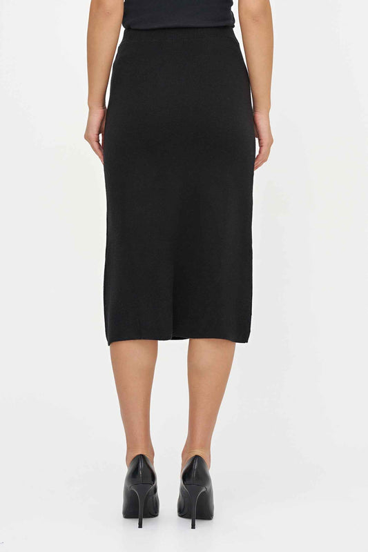Women's Knit Pull-On Straight Skirt with Pearl Details