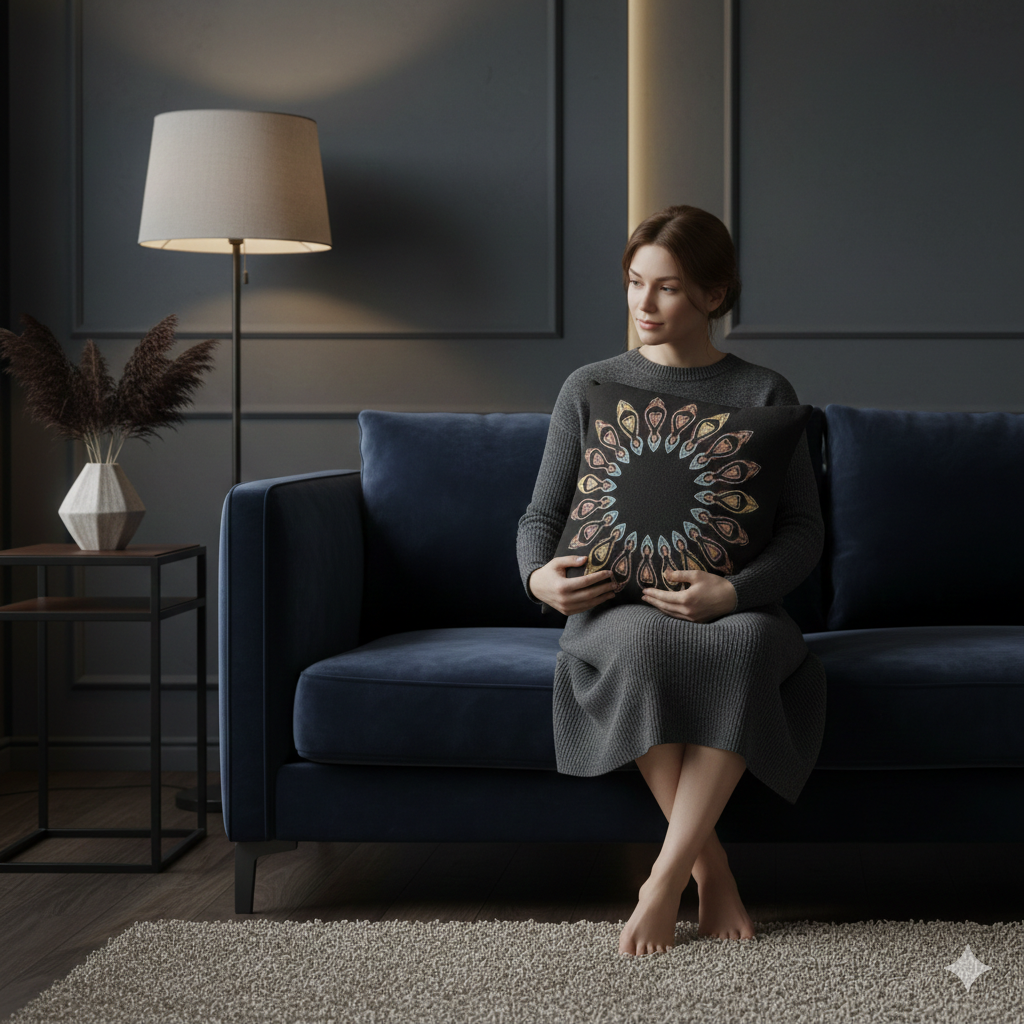 Geometric Pattern Woven Pillow | Decorative Throw Cushion