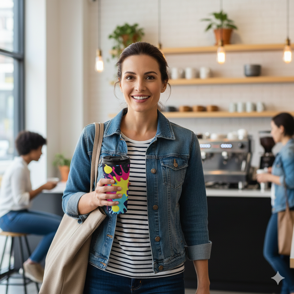 Neon Paint Splatters Stainless Steel Travel Mug | Colorful Splash