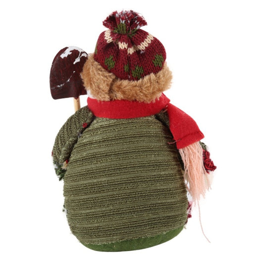 Christmas Elk Santa Snowman Figurines – Flannel Holiday Decorations, 18x13cm