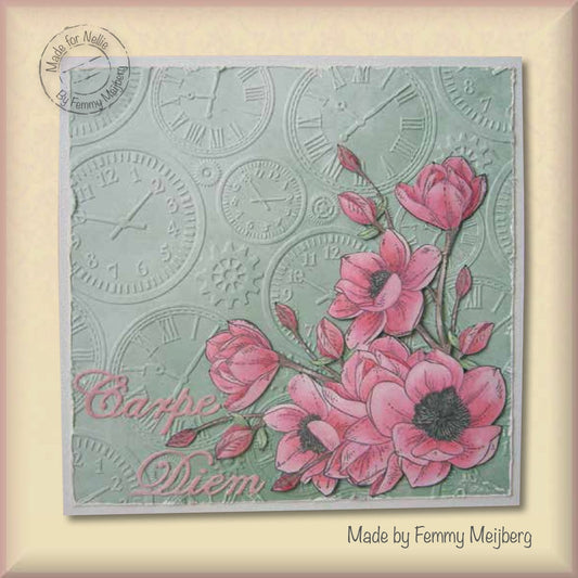 Nellie's Choice 3D Embossing Folder - Time