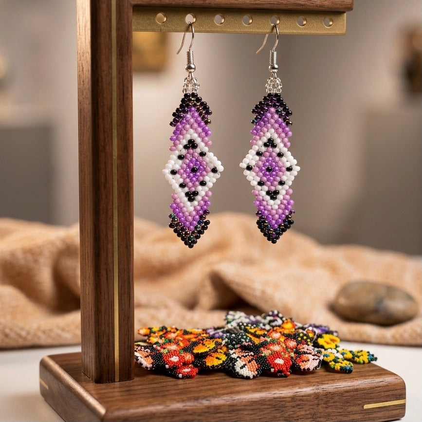 Soul Feather Earrings Purple