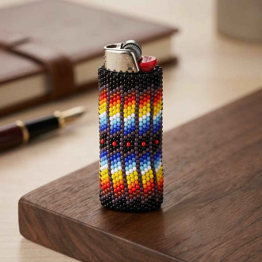 Black Beaded Lighter Case