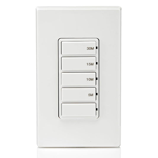 Leviton 2-Pack Countdown Timer Switch for Bathroom Fan and Household Lights, 5-10-15-30 min, No Neutral Required, Single Pole, 15A, 1/2HP/9.8A Fan/Motor, DT130-1LW, White 🍁 All In One Marketplace Canada