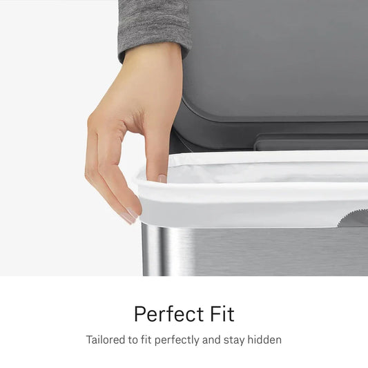 simplehuman Code M 100 Count, Dispenser Pack Custom Fit Liners, Drawstring Trash Bags, 45L / 11.9 Gallons, White 🍁 All In One Marketplace Canada