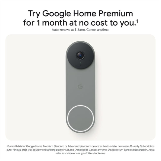 Google Nest Doorbell (Wired, 3rd gen) - 2K Video and Gemini - Hazel 🍁 All In One Marketplace Canada