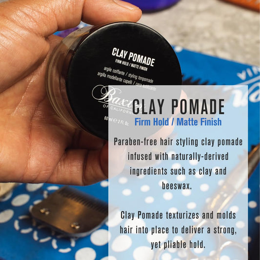 Baxter of California Clay Pomade for Men & Women - Unscented, Mens Hair Styling Clay with Matte Finish, Perfect for Texturizing Straight or Wavy Hair, Suitable for All Hair Types, 2 oz 🍁 All In One Marketplace Canada