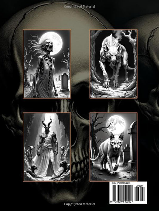 Dark Delights: A Grayscale Gothic Horror Coloring Book for Adults (Hardcover): Dark Delights: 50 Grayscale Pages of Haunting Halloween Scenes to Color for Teens, Adults and Seniors