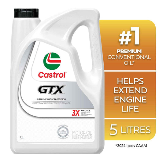 Castrol GTX Conventional 5W-20 Motor Oil, 5 Litres | Made in Canada 🍁 All In One Marketplace Canada
