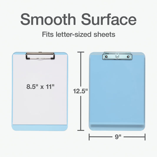 Oxford Plastic Clipboards, Metal Clip with Plastic Corners, Writing Surface with Hanging Loop, Assorted Colors, 12.5" x 9", 6 Pack (25402) 🍁 All In One Marketplace Canada