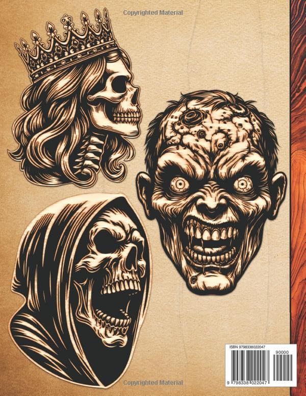 Woodburning Templates: Halloween Pyrography Stencils for Tracing and Wood Burning - Spooky and Creepy Motifs
