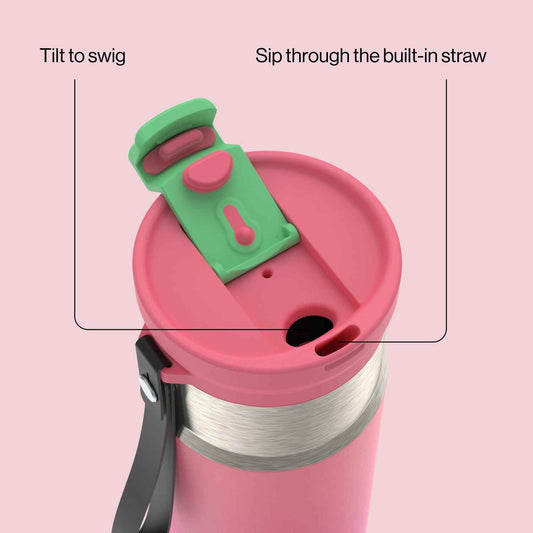 Contigo DualSip 16 oz Compact Water Bottle w/ 2-Way Lid (Drink from Straw or Spout) | Vacuum-Insulated Stainless Steel for Cold Drinks | 100% Leakproof | BPA & Lead-Free | Dishwasher Safe 🍁 All In One Marketplace Canada