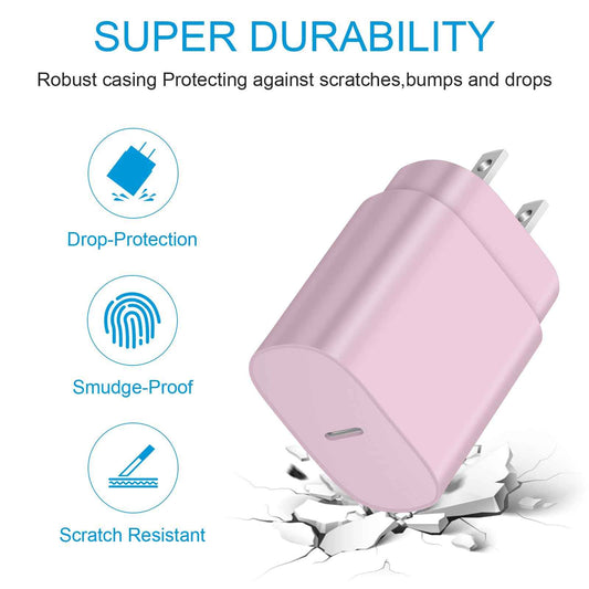 Coreykin 25W USB C Fast Charger, 2 Pack Type C Wall Charger, Super Fast Charging Block for Galaxy S23/S22/S21/S20/S10/S9/Note 20/10/9, with 6ft USB C to Type C Cable, 25W PD Adapter 🍁 All In One Marketplace Canada