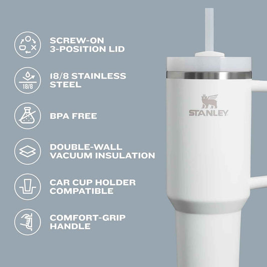 Stanley Quencher H2.0 Tumbler with Handle and Straw 14 oz Flowstate 3-Position Lid Cup Holder Compatible for Travel Insulated Stainless Steel Cup BPA-Free Seafoam 🍁 All In One Marketplace Canada