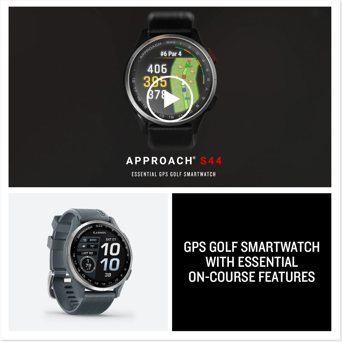 Garmin Approach S44, Essential Golf GPS Smartwatch, AMOLED Display, On-Course Features, Silver Aluminum Bezel with Twilight Silicone Band 🍁 All In One Marketplace Canada