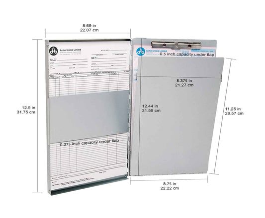Westcott Side-Hinged Sheet Holder, Letter Size (9" x 12"), Durable Aluminum Clipboard Folder with Steel Clips, 30-Page Capacity, Secure Document Storage for Office, Field, and Industrial Use (38012) 🍁 All In One Marketplace Canada