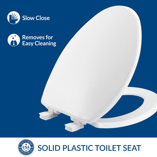 BEMIS 7300SLEC 000 Toilet Seat Will Slow Close and Removes Easy for Cleaning, Elongated, White 🍁 All In One Marketplace Canada