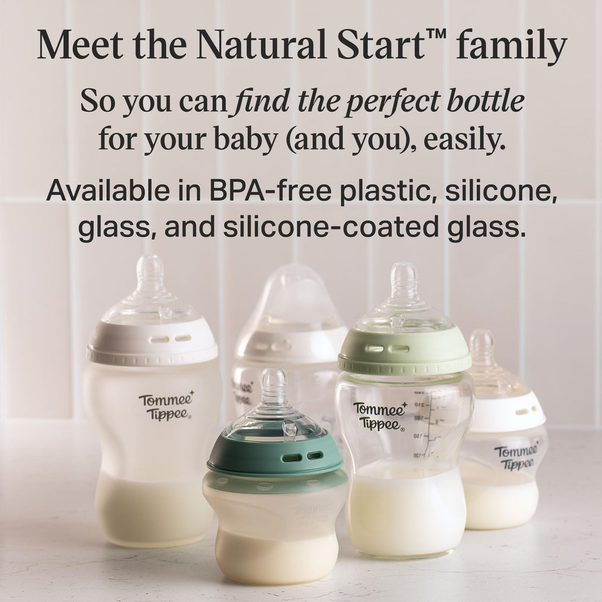 Tommee Tippee Natural Start Glass Baby Bottles, 0m+, 9oz/260ml đ All In One Marketplace Canada