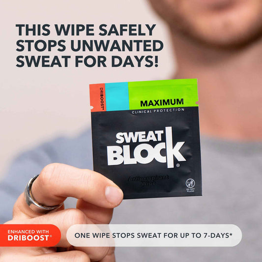 SweatBlock Clinical Strength Antiperspirant Wipes- Treat Hyperhidrosis & Excessive Sweating - Up to 7 Days Protection Per Wipe - 10 count - Unisex 🍁 All In One Marketplace Canada