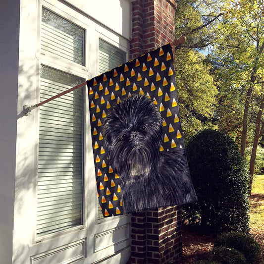 Caroline's Treasures SS4304CHF Affenpinscher Candy Corn Halloween Portrait Flag Canvas House Size, Large, Multicolor