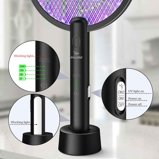 PALONE Bug Zapper Racket, Electric Bug Zapper, 4000V Electric Swatter 3 Layers Lamp, Indoor Zapper Without Waving Hands for Kitchen, Home, Garden and Outdoors(Black) 🍁 All In One Marketplace Canada