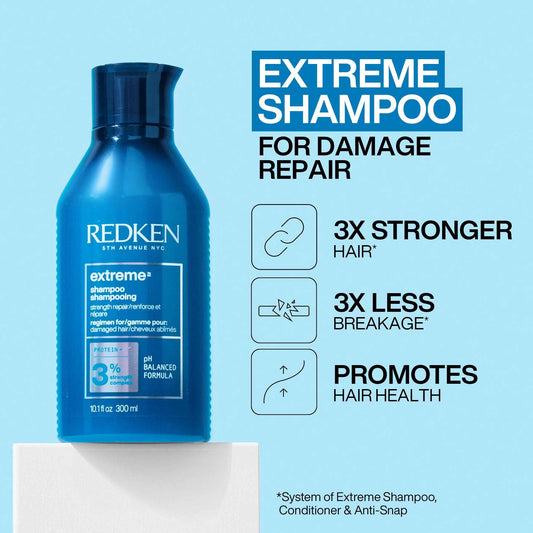 Redken Extreme Shampoo For Dry Damaged Hair, Infused With Proteins to Strengthen And Repair, Prevent Breakage, 300ml 🍁 All In One Marketplace Canada