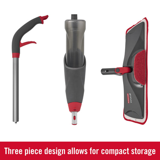 Rubbermaid Microfiber Reveal Spray Mop Floor Cleaning Kit with 3 Microfiber Wet Pads, 1 Solution Refillable Bottles for Wet & Dry Use, Washable & Reusable Pads, Cordless, for All Floor Types 🍁 All In One Marketplace Canada