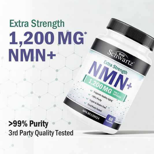 NMN Supplement 1200mg | Extra Strength | NAD+ Precursor for Healthy Aging, Cellular Energy & Longevity Support | 99% Purity | NMN Supplement Canada Made, Third-Party Tested & Vegan | 60 Capsules 🍁 All In One Marketplace Canada