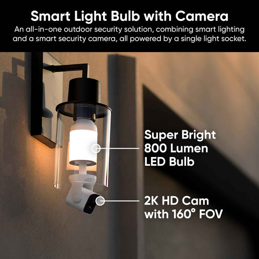 WYZE Bulb Cam Security Camera, 2K HD Security Cameras Wireless Outdoor Indoor Color Night Vision, Dimmable LED Bulb, Motion Detection, Siren Alarm, Easy Installation, Works w/Alexa/Google Assistant 🍁 All In One Marketplace Canada