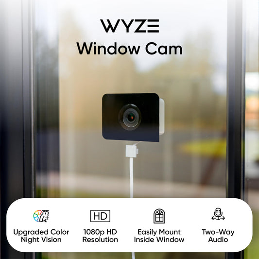 Wyze Window Camera, WiFi Indoor HD Home Security Camera, Upgraded Color Night Vision, Anti-Glare, AI-Powered Motion Detection, Easy & Quick Setup, 24/7 Recording, Works w/Alexa & Google 🍁 All In One Marketplace Canada