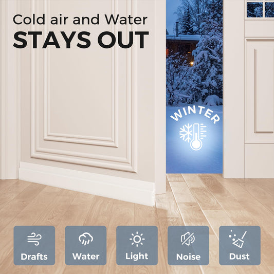 GroTheory 2 Pack Door Draft Stopper, Under Door Draft Blocker, Soundproof Weather Stripping Door Seal, 2"" W x 39"" L, White 🍁 All In One Marketplace Canada
