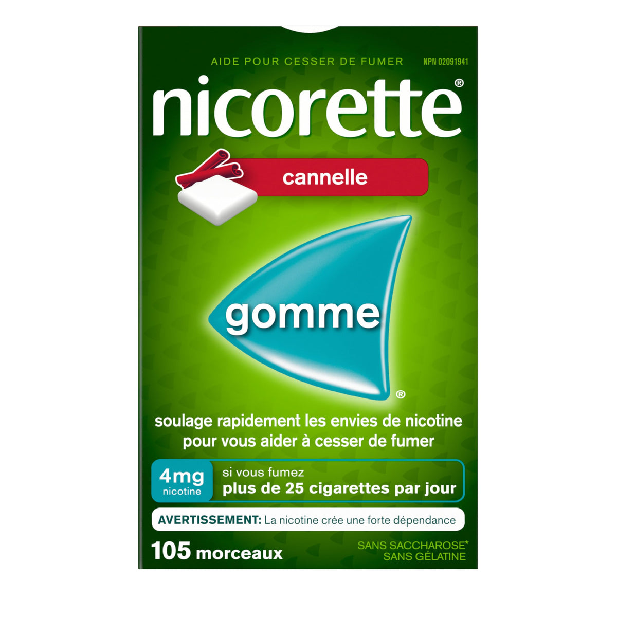 Nicorette 4mg Nicotine Gum, Cinnamon – Quit Smoking Aid with Fast Craving & Withdrawal Relief, Nicotine Replacement Therapy (NRT), 105 Pieces 🍁 All In One Marketplace Canada