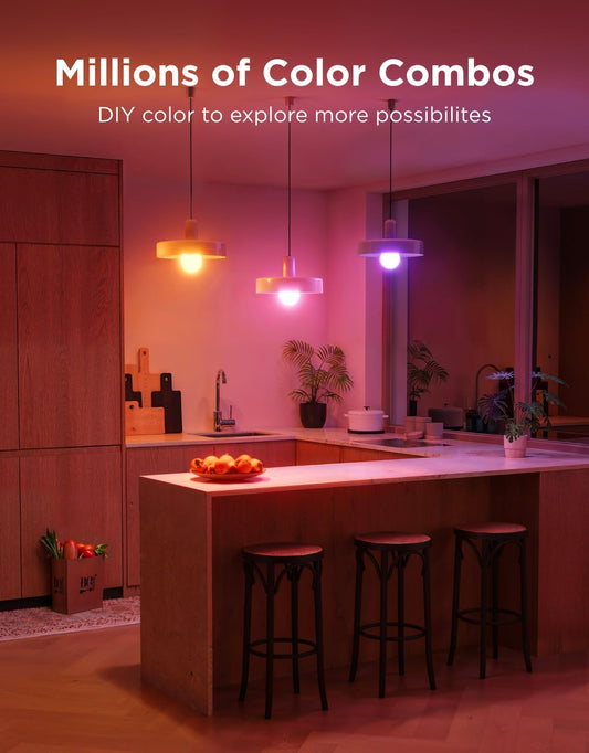 Govee Smart Light Bulbs, WiFi & Bluetooth Color Changing Light Bulbs, Music Sync, 16 Million DIY Colors RGBWW Color Lights Bulb, Work with Alexa, Google Assistant & Govee Home App, 2 Pack 🍁 All In One Marketplace Canada