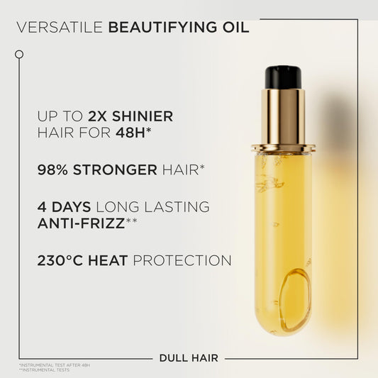 Kérastase Elixir Ultime L'Huile Original Hair Oil, Hydrating Oil Serum to Smooth Frizz and Add Shine, With Wild Camellia, Strengthens and Provides Heat Protection, All Hair Types 🍁 All In One Marketplace Canada