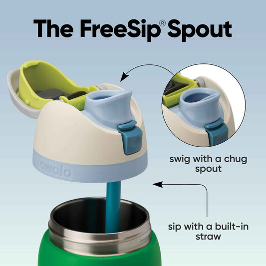 Owala FreeSip Insulated Stainless Steel Water Bottle with Straw, BPA-Free Sports Water Bottle, Great for Travel, 32 Oz, Putting Green 🍁 All In One Marketplace Canada