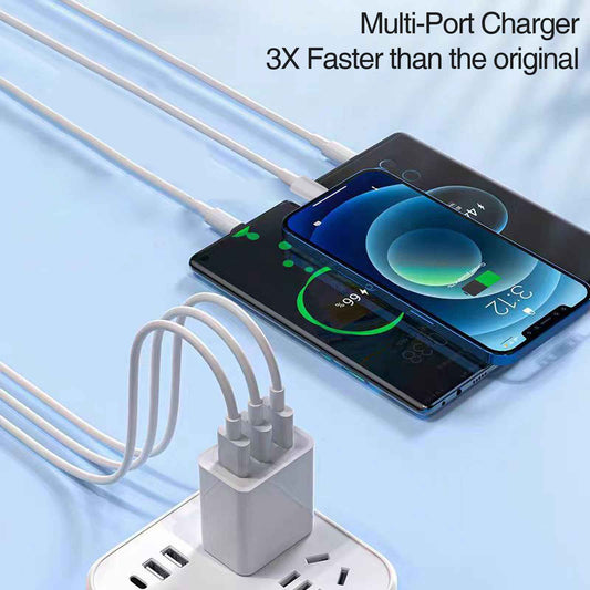 USB Charger Block, Wall Plug in USB Charging Blocks, Fast Charging Multiport Wall Charger Power Adapter for Charger for Mobile Phone 16/15/14/13/12/11/10 Pro and More (Milky White) 🍁 All In One Marketplace Canada