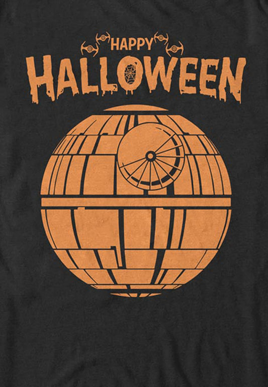 STAR WARS Licensed Halloween Happy Death Star Men's Tee, Black, Medium