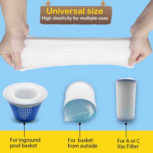 ROMIVO 50 Pack Pool Filter Socks for Skimmer, Skimmer Inground Or Above Ground Filter, Ultra Fine Mesh Screen Liner Basket Sock Scum Saver, Debris Leaves Catcher,White 🍁 All In One Marketplace Canada