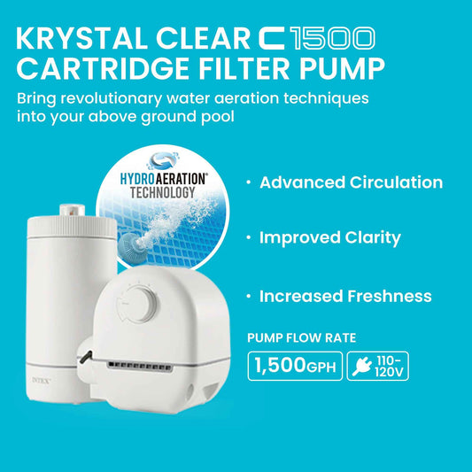 INTEX C1500 Krystal Clear Cartridge Filter Pump for Above Ground Pools: 1500 GPH Pump Flow Rate – Improved Circulation and Filtration – Easy Installation – Improved Water Clarity – Easy-to-Clean 🍁 All In One Marketplace Canada