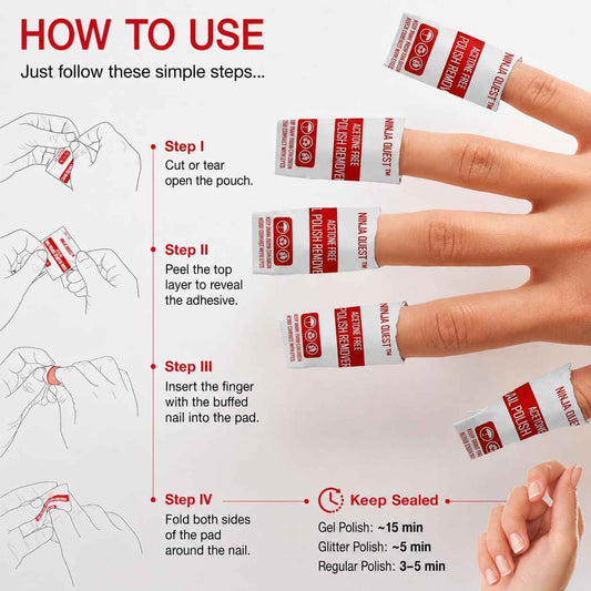 Nail Polish Remover Pads 100% Non Acetone - 200 Pack of Individually Wrapped Bulk Set Gel Nail Polish Remover Wipes - Fingernail Travel Kit to Clear Nail Polish for Home & Professional Removal 🍁 All In One Marketplace Canada