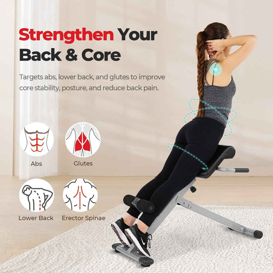 Sunny Health & Fitness Foldable Roman Chair, 45-Degree Hyperextension Bench 🍁 All In One Marketplace Canada