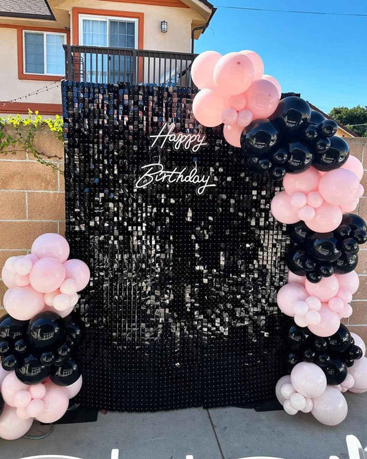 Black Sequin Backdrop Panels 3ftx6ft Glitter Shimmer Wall Background Graduation Party Backdrop for Birthday Anniversary Halloween Engagement Glitter Decor